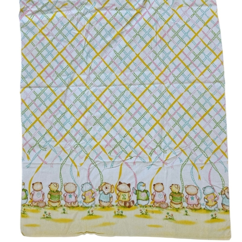 Vintage Dundee Shirt Tales Cotton Flannel Baby Receiving Blanket 25”x39”